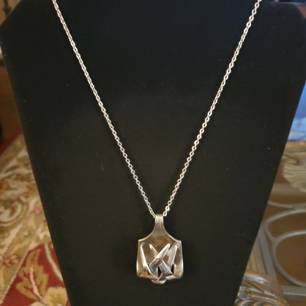 Unique Bent Fork Necklace
